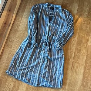 A&F linen-blend striped dress
